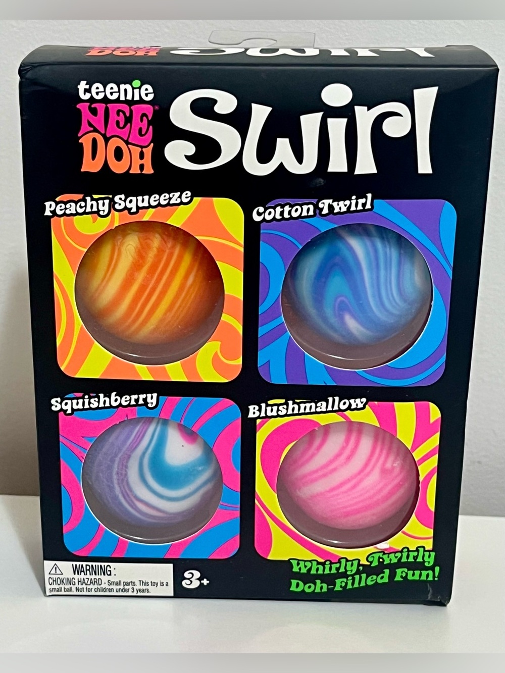 Teenie NEE DOH Swirl Kids -Peachy Squeeze,Cotton Twirl,Squishberry & Blushmallow